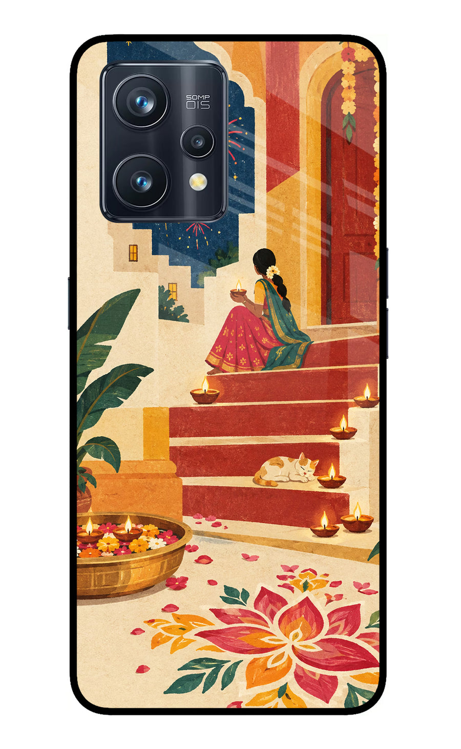 Diwali Rangoli Realme 9 Pro+ 5G Back Cover, Glass case