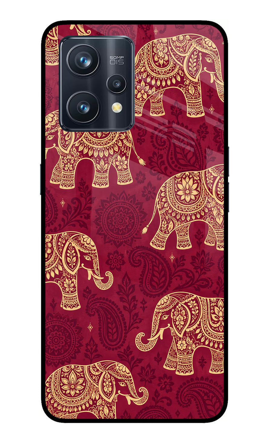Maroon Elephant Realme 9 Pro+ 5G Back Cover, Glass case