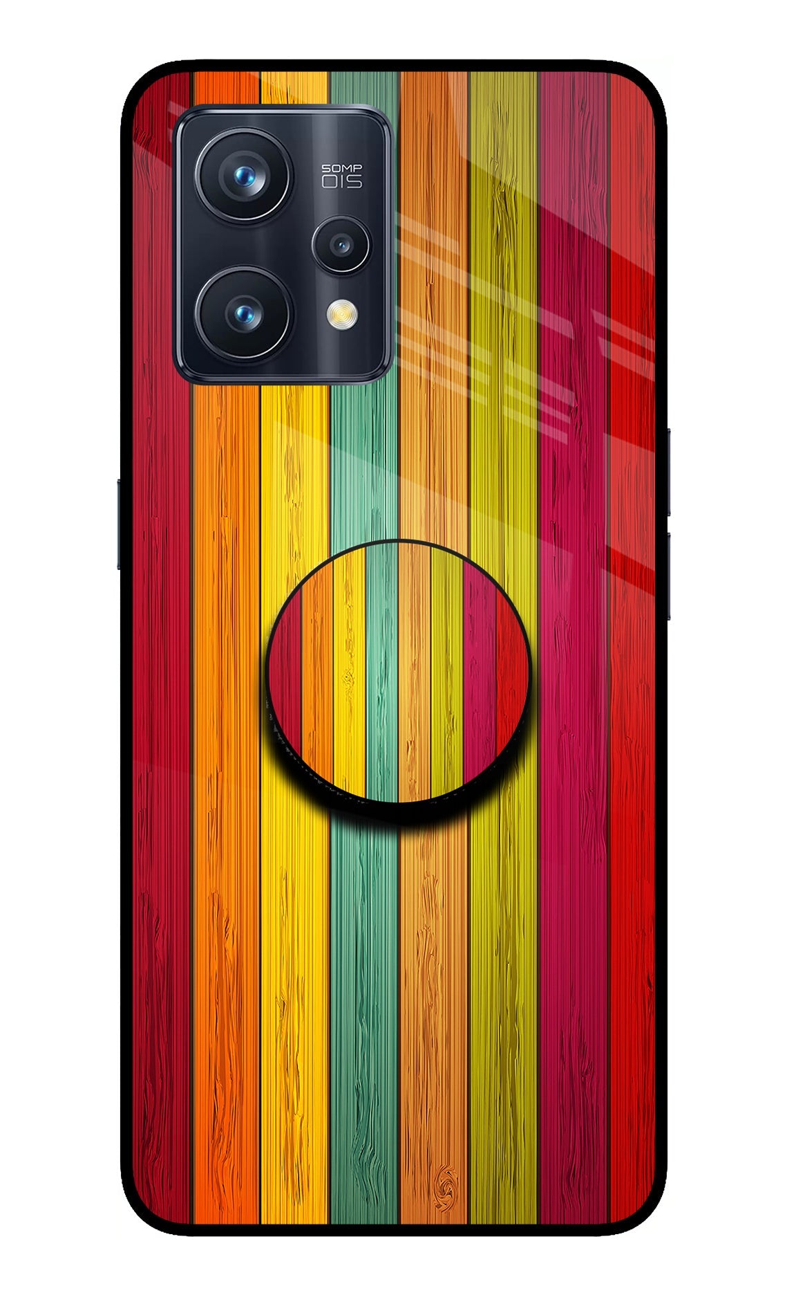 Multicolor Wooden Realme 9 Pro+ 5G Glass Case