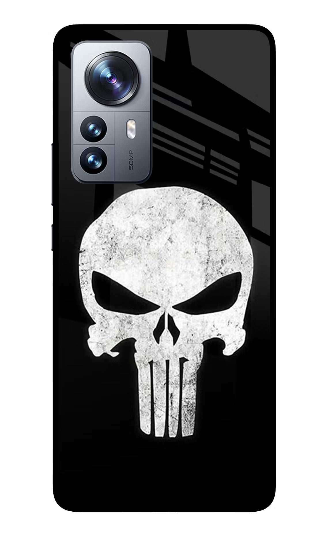 Punisher Skull Mi 12 Pro 5G Glass Case Back Cover by Casekaro