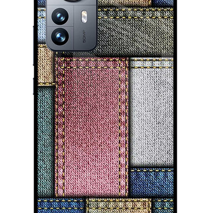 Multicolor Jeans Mi 12 Pro 5G Glass Case Back Cover by Casekaro