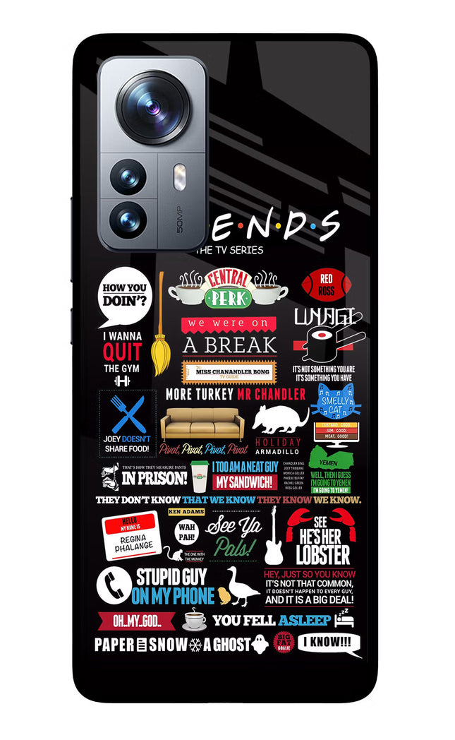 FRIENDS Mi 12 Pro 5G Glass Case Back Cover by Casekaro