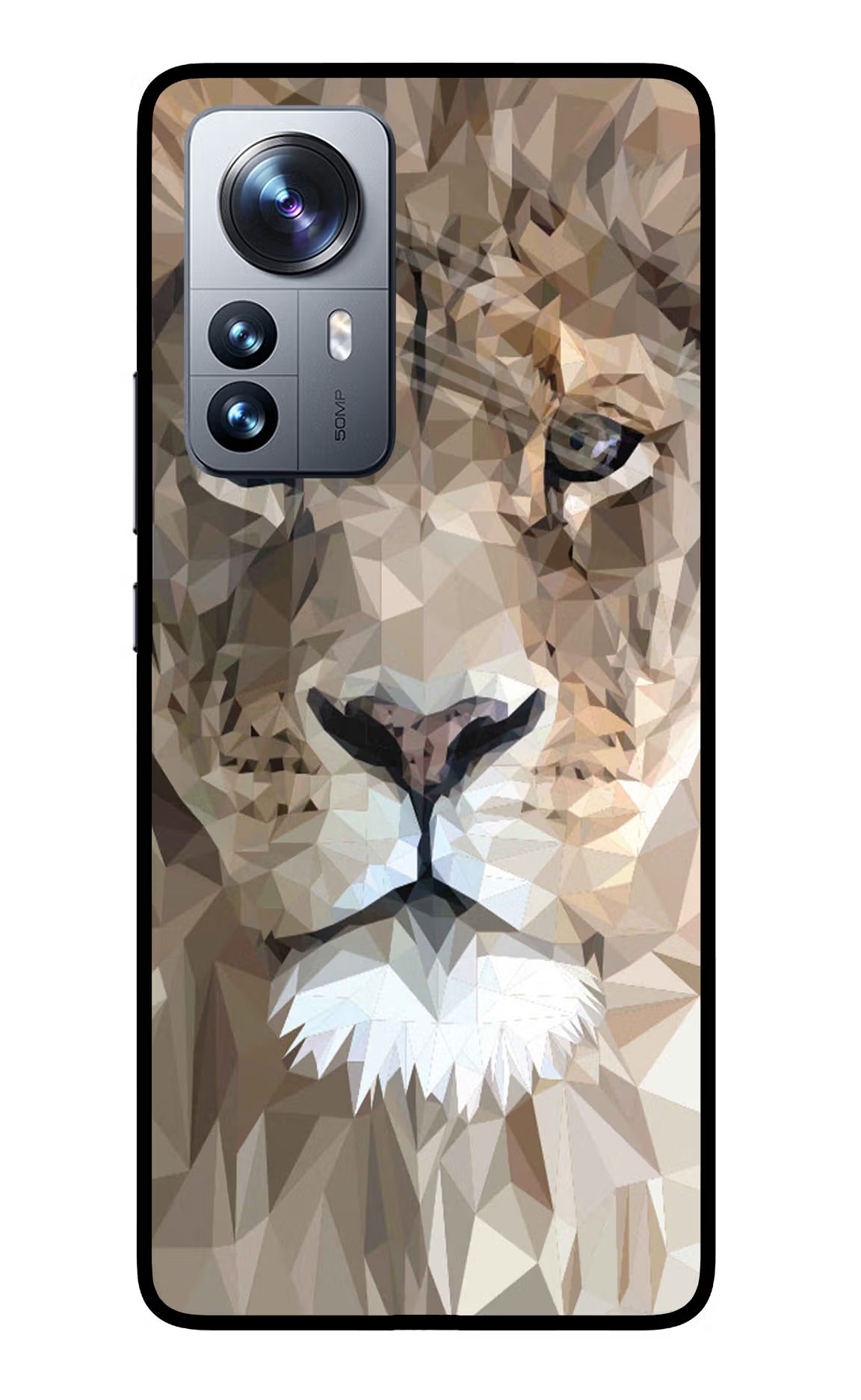 Lion Art Mi 12 Pro 5G Glass Case Back Cover by Casekaro