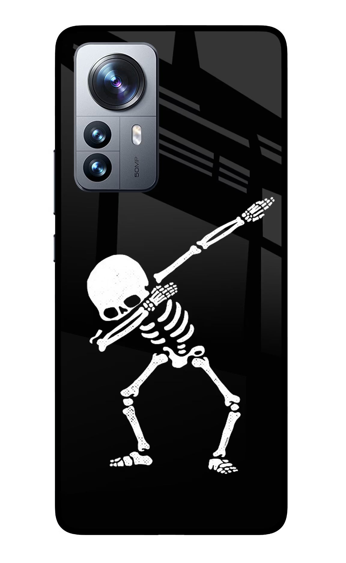 Dabbing Skeleton Art Mi 12 Pro 5G Glass Case
