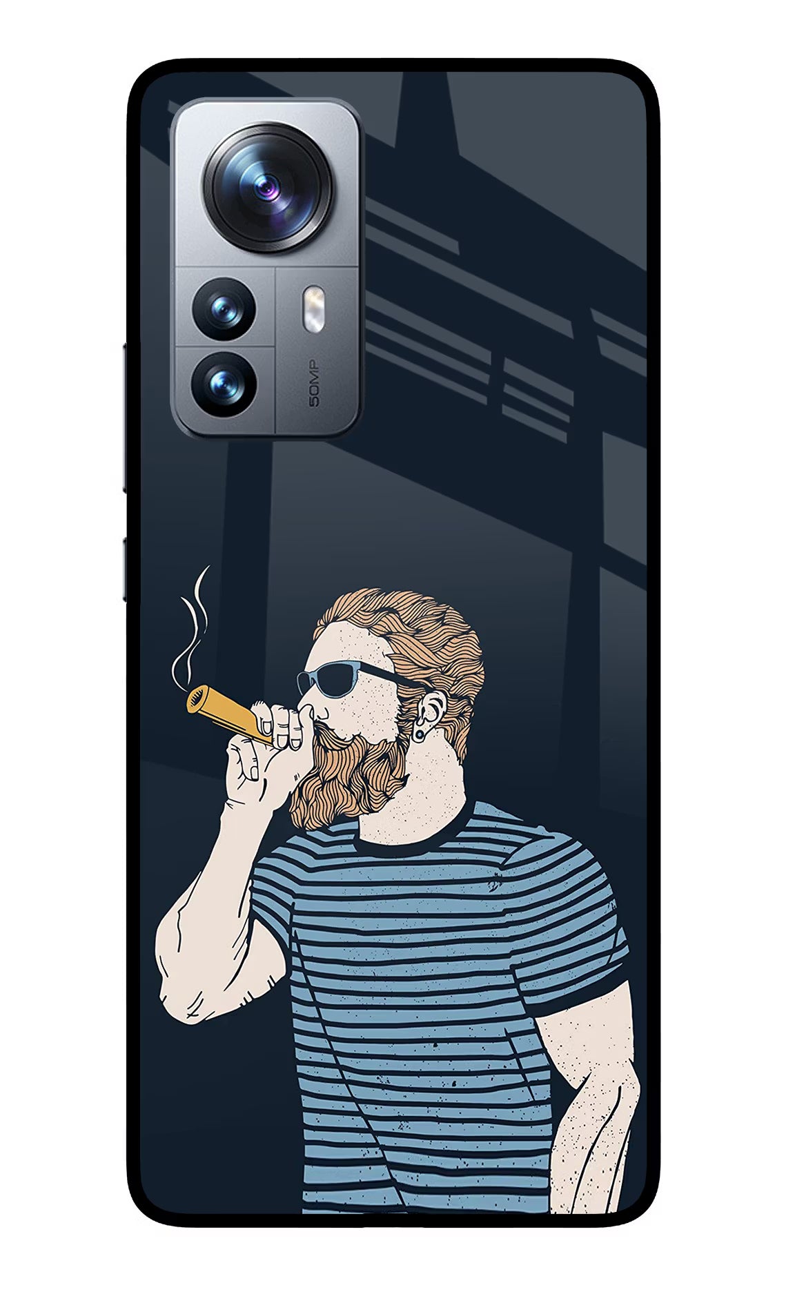 Smoking Mi 12 Pro 5G Glass Case Back Cover by Casekaro
