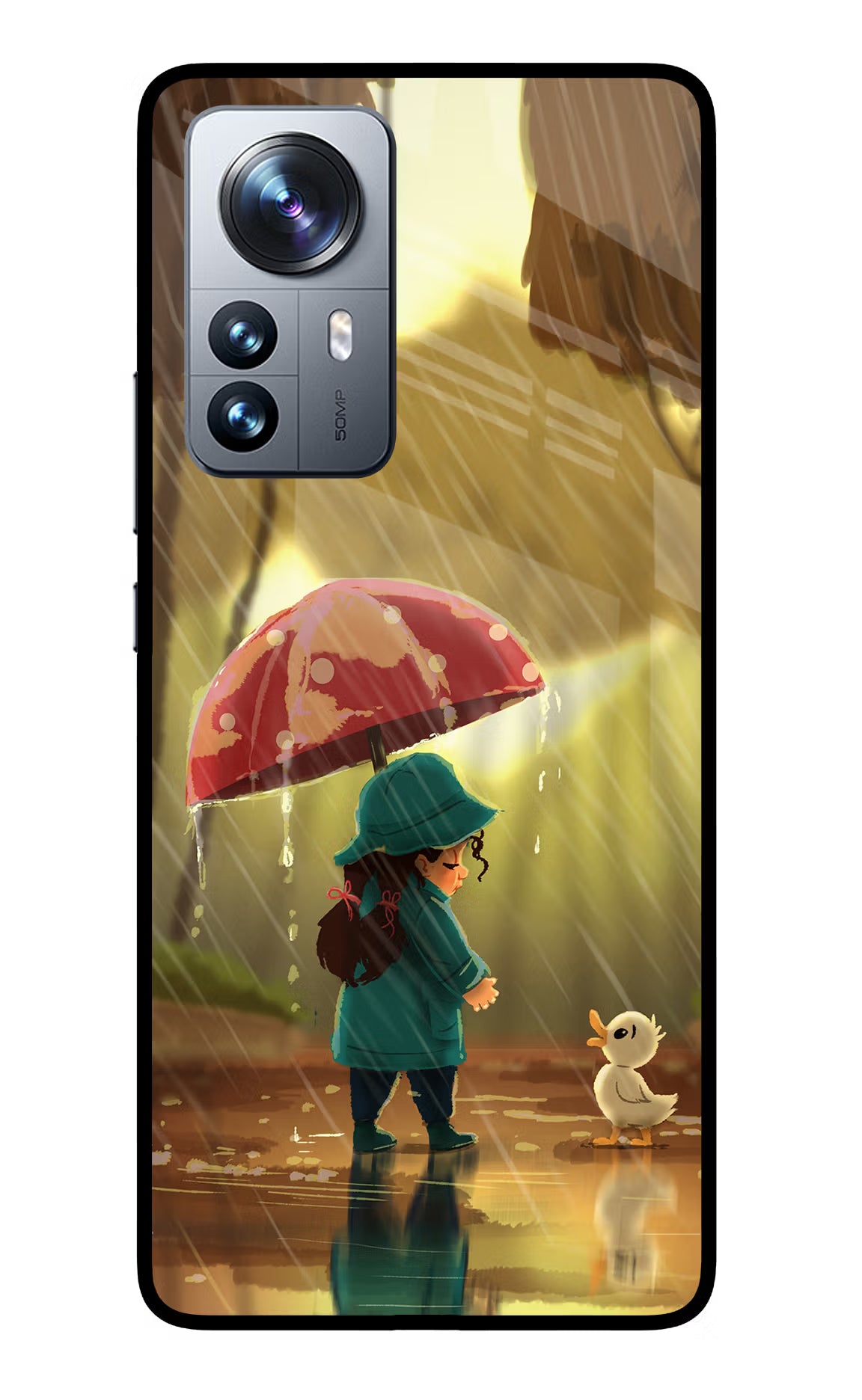 Rainy Day Mi 12 Pro 5G Glass Case Back Cover by Casekaro