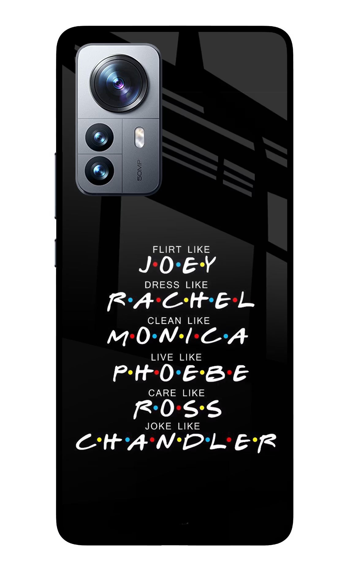 FRIENDS Character Mi 12 Pro 5G Glass Case Back Cover by Casekaro