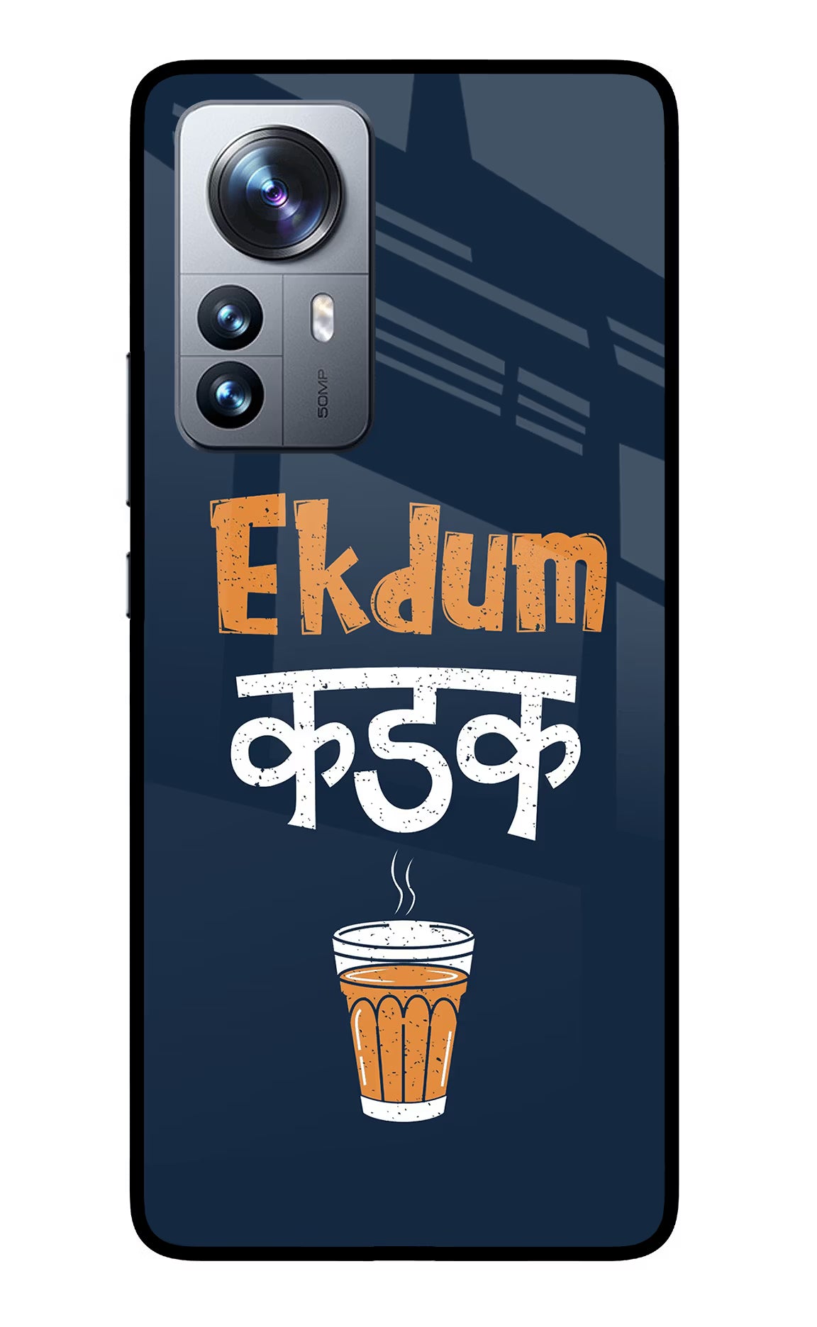 Ekdum Kadak Chai Mi 12 Pro 5G Glass Case Back Cover by Casekaro