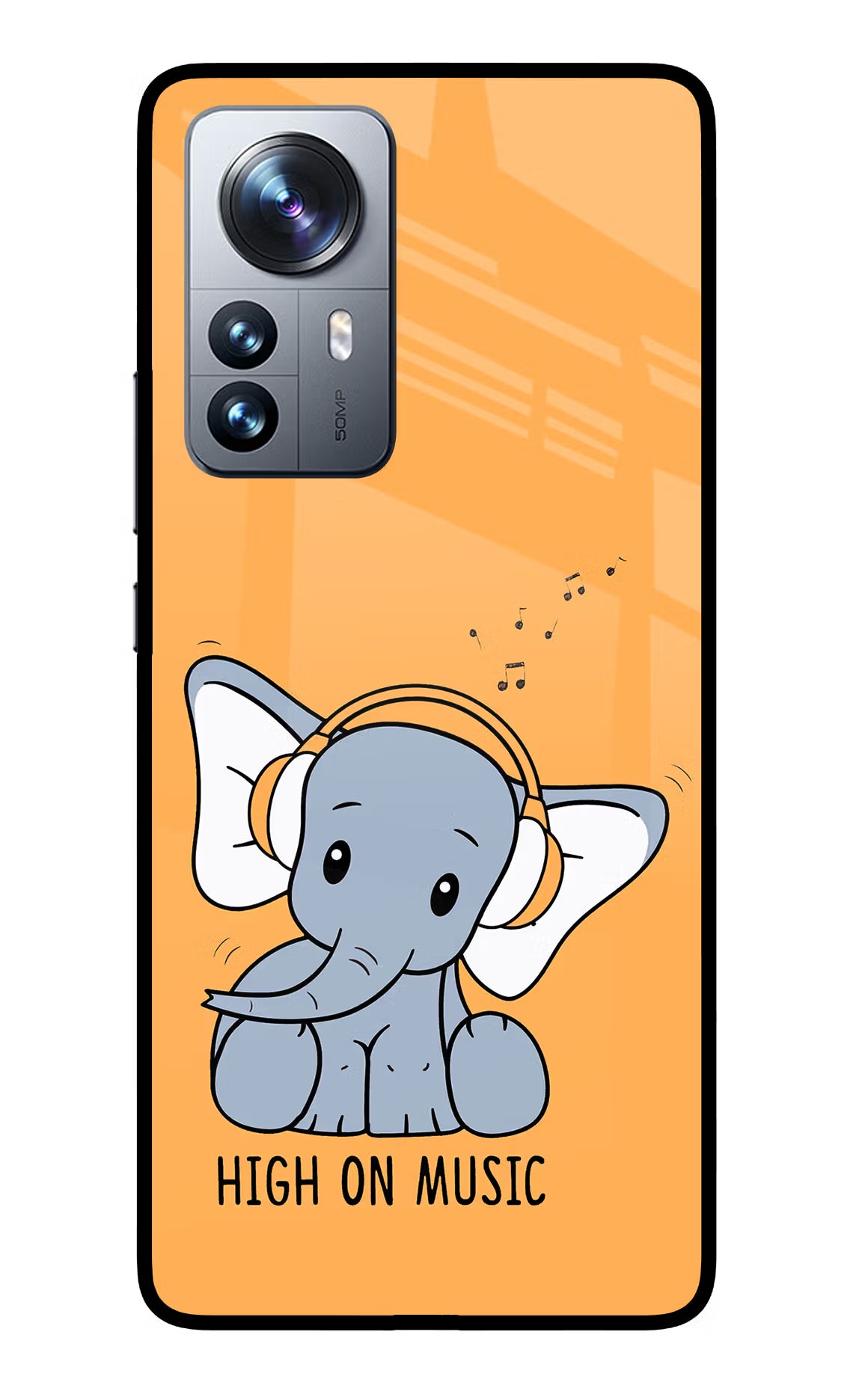 High On Music Mi 12 Pro 5G Glass Case Back Cover by Casekaro