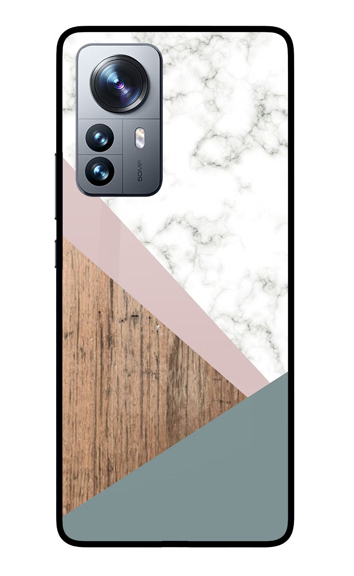 Marble wood Abstract Mi 12 Pro 5G Glass Case Back Cover by Casekaro