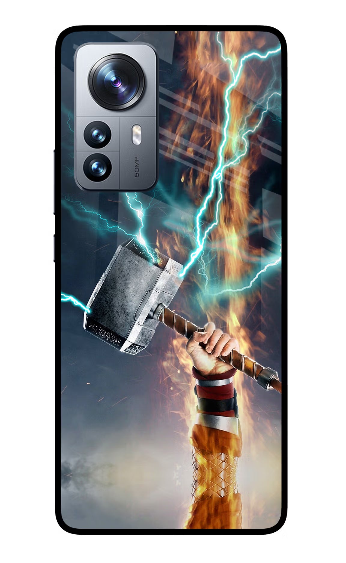 Thor Hammer Mjolnir Mi 12 Pro 5G Glass Case Back Cover by Casekaro