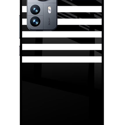 Black and White Print Mi 12 Pro 5G Glass Case