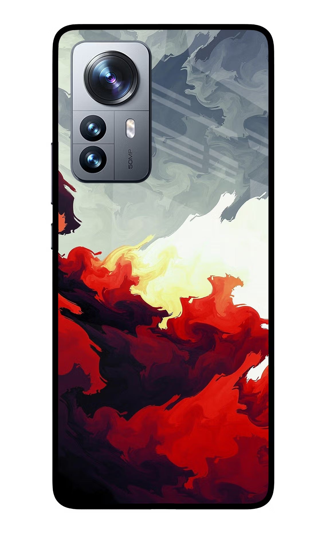 Fire Cloud Mi 12 Pro 5G Glass Case Back Cover by Casekaro