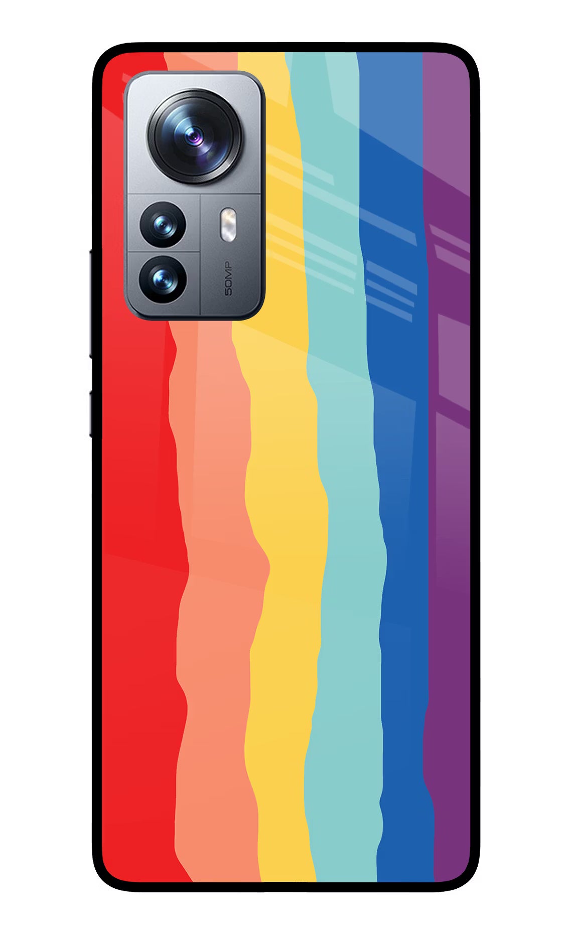 Rainbow Mi 12 Pro 5G Glass Case Back Cover by Casekaro