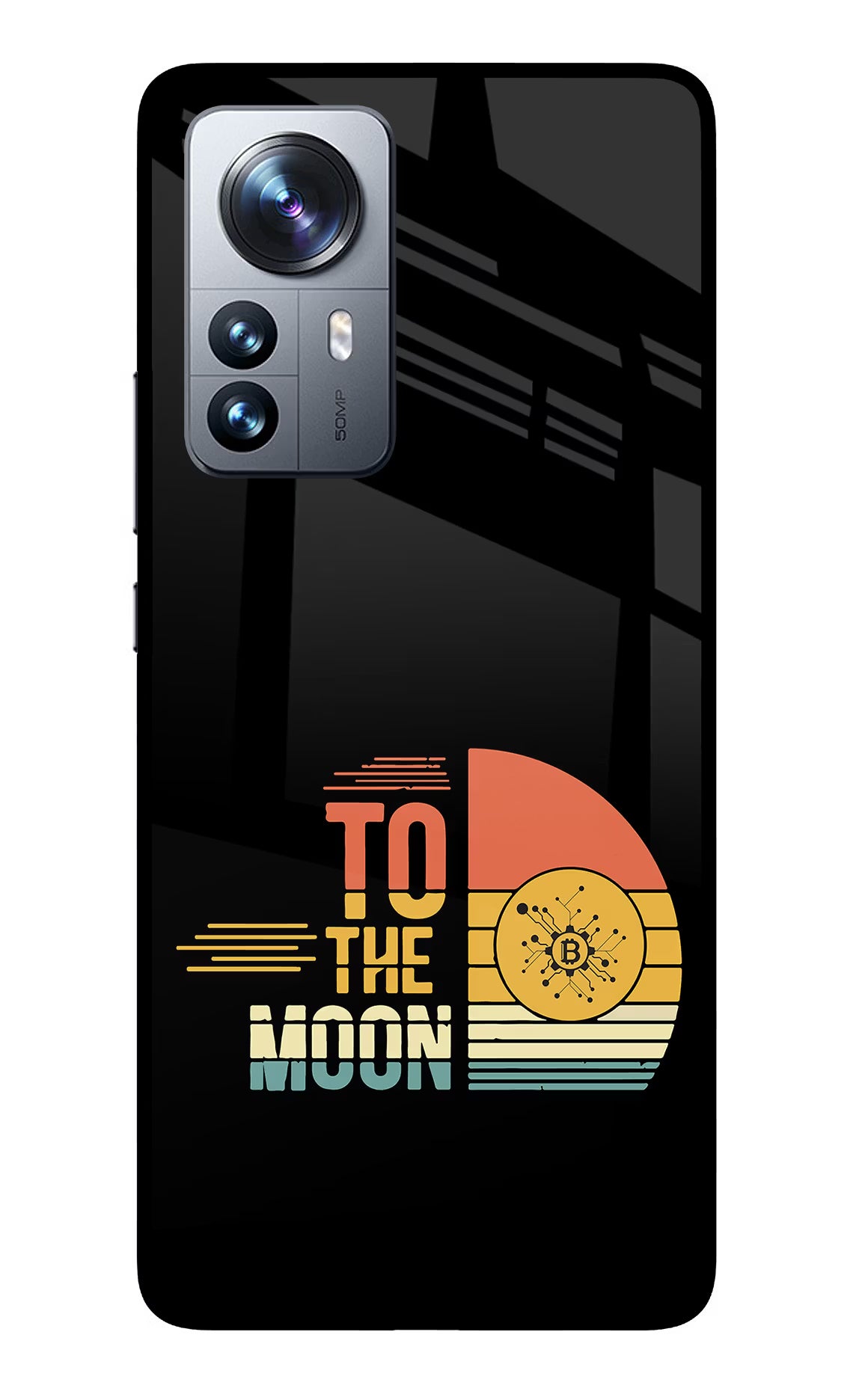 To the Moon Mi 12 Pro 5G Glass Case Back Cover by Casekaro