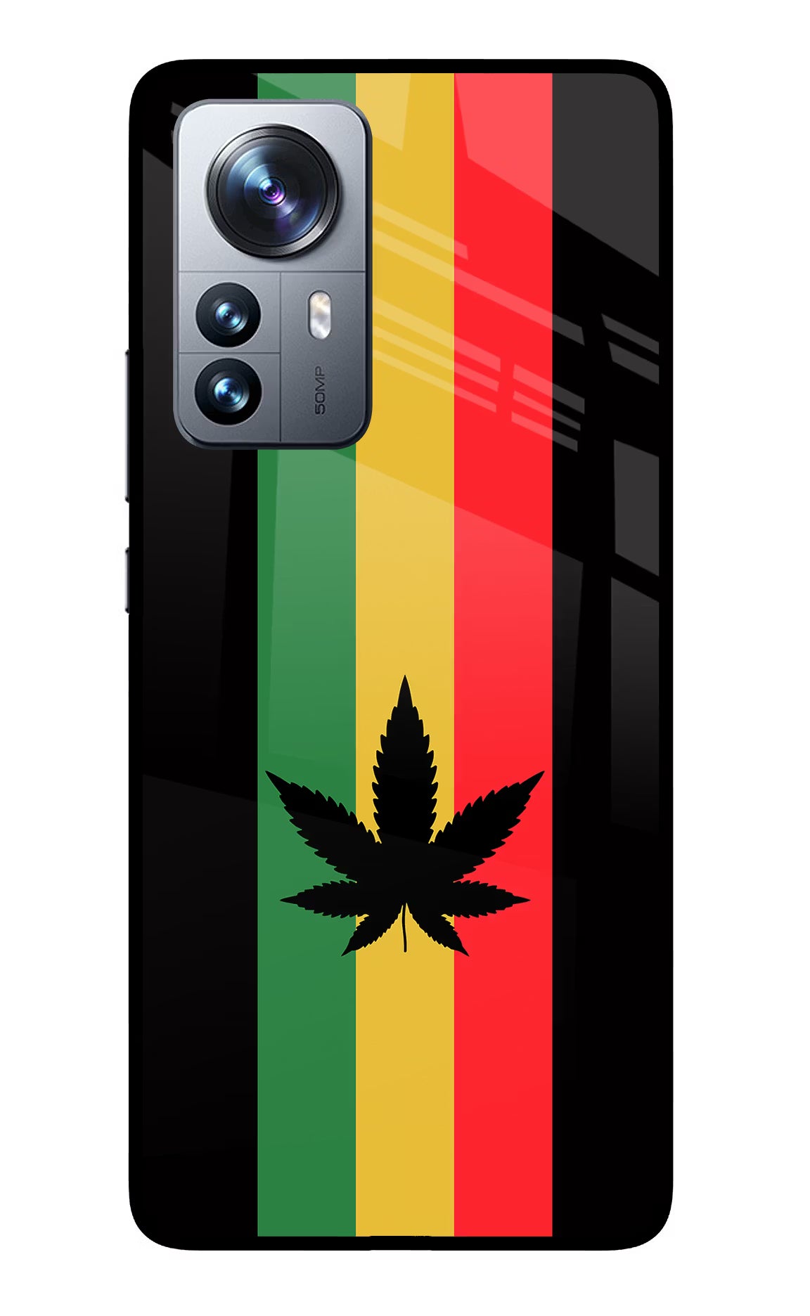 Weed Flag Mi 12 Pro 5G Glass Case Back Cover by Casekaro