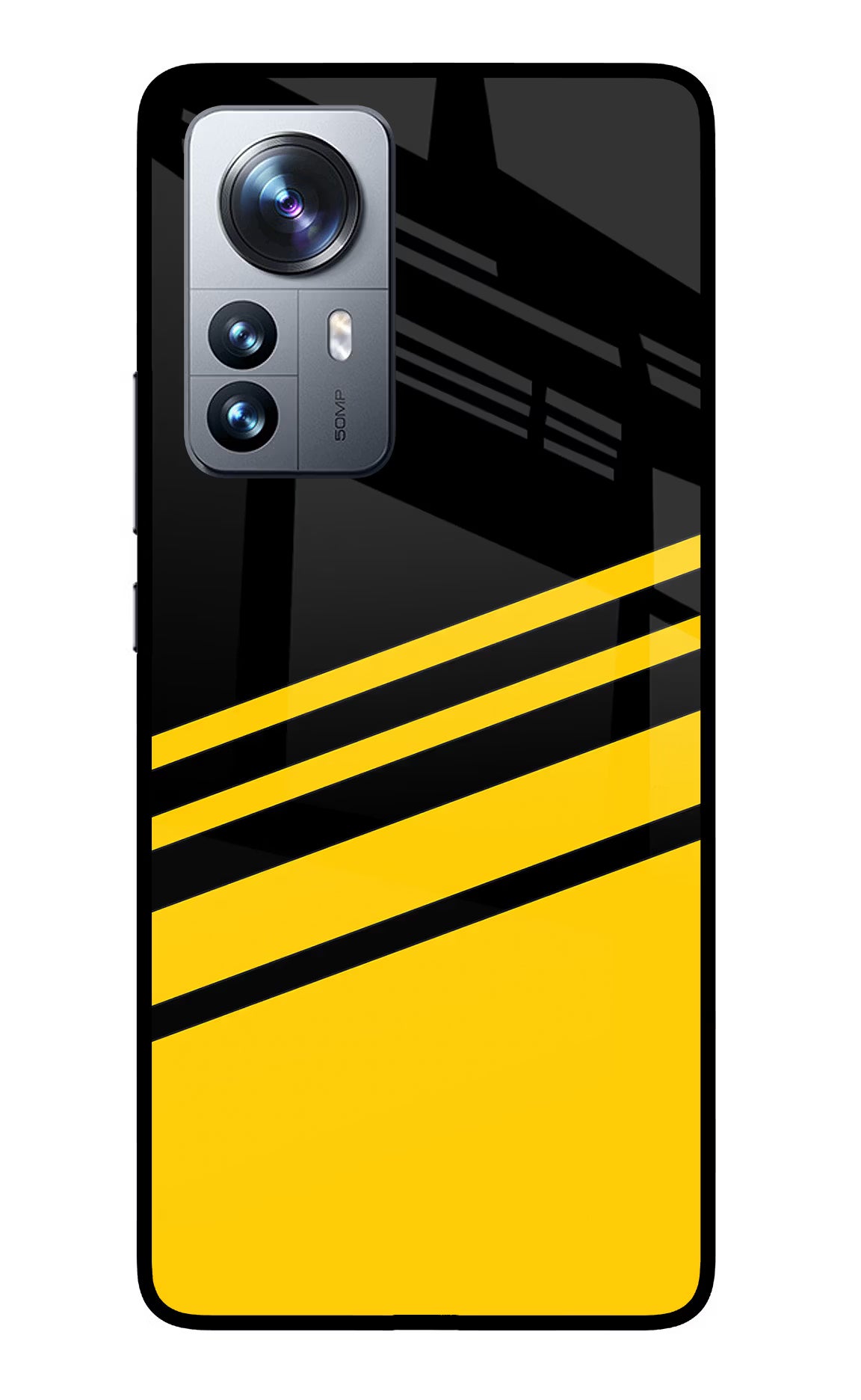 Yellow Shades Mi 12 Pro 5G Glass Case Back Cover by Casekaro