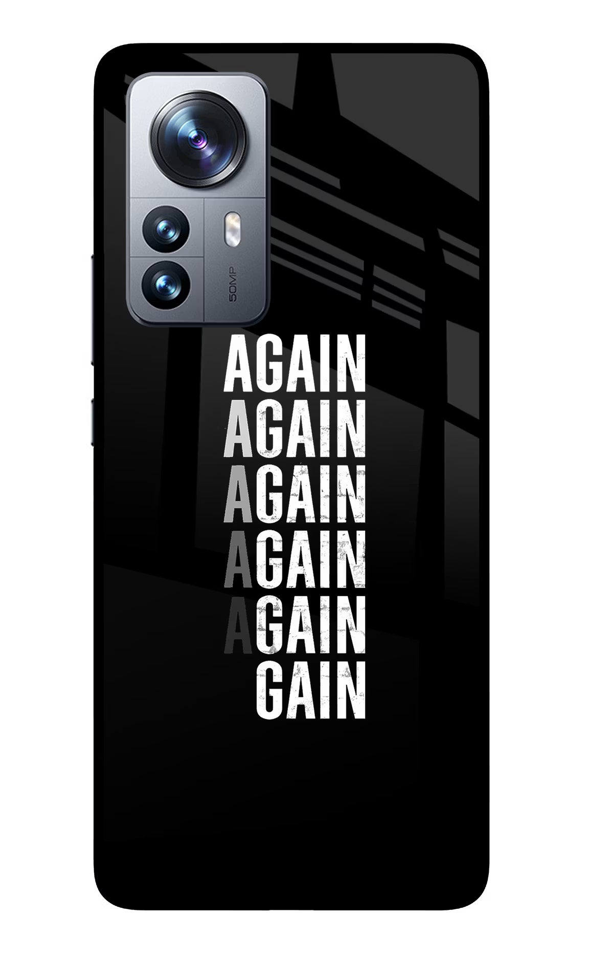 Again Again Gain Mi 12 Pro 5G Glass Case Back Cover by Casekaro