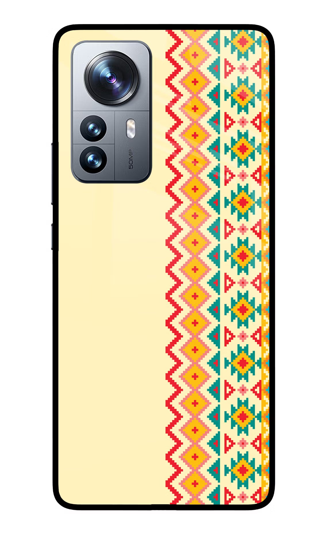 Ethnic Seamless Mi 12 Pro 5G Glass Case Back Cover by Casekaro