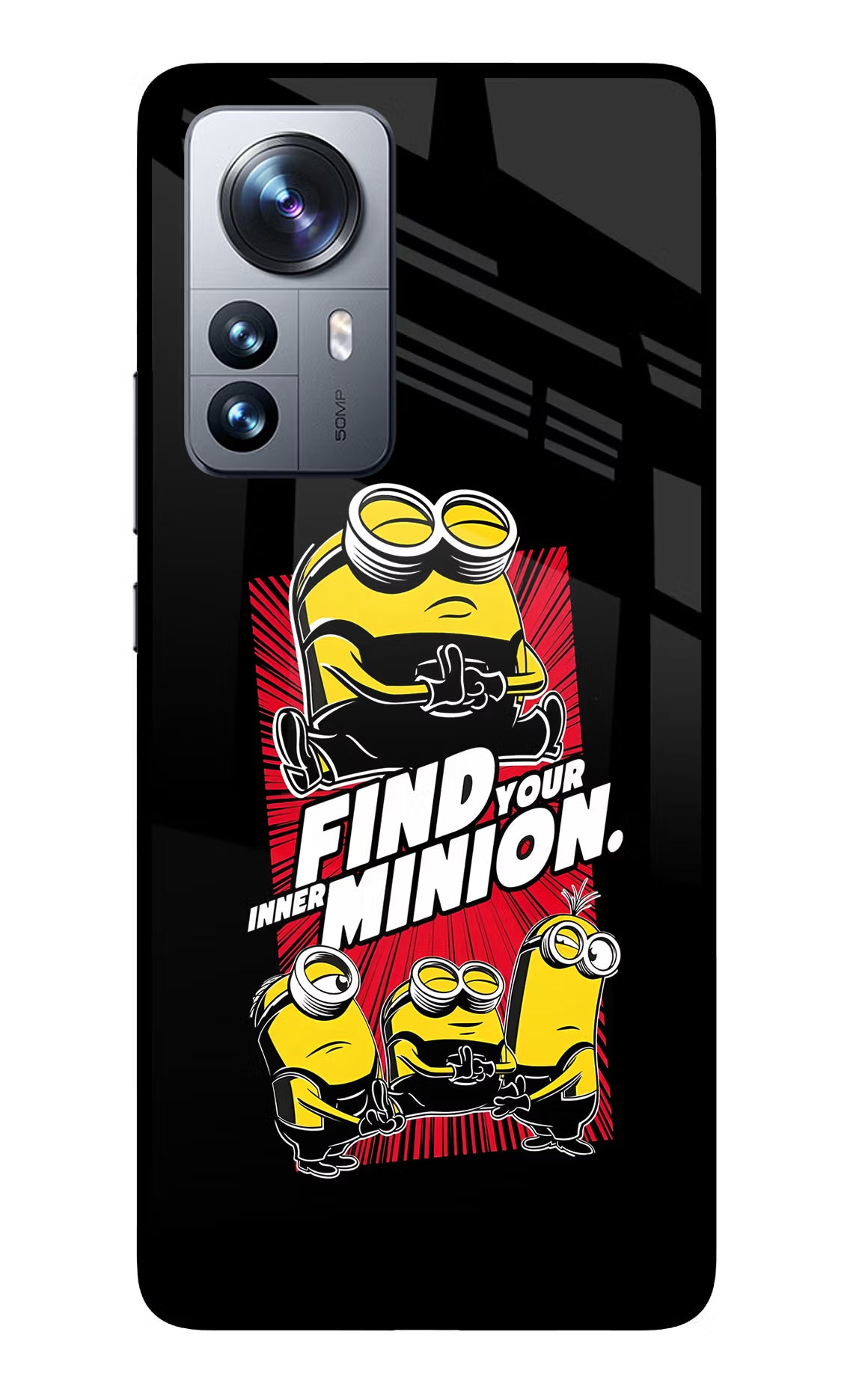 Find your inner Minion Mi 12 Pro 5G Glass Case Back Cover by Casekaro
