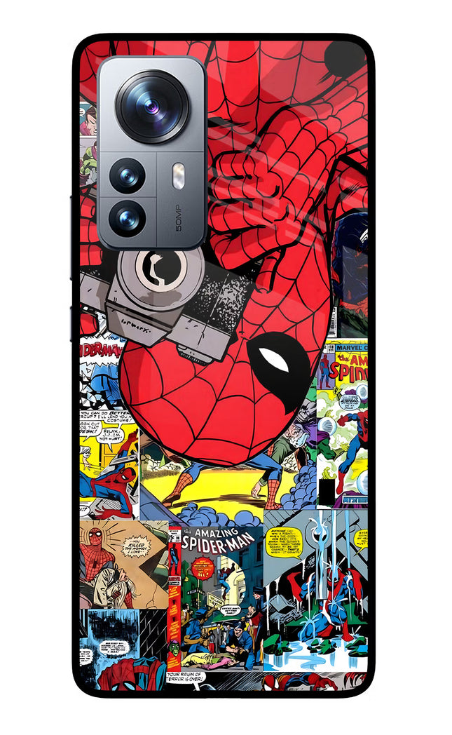 Spider Man Mi 12 Pro 5G Glass Case Back Cover by Casekaro