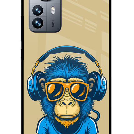 Monkey Headphone Mi 12 Pro 5G Glass Case Back Cover by Casekaro