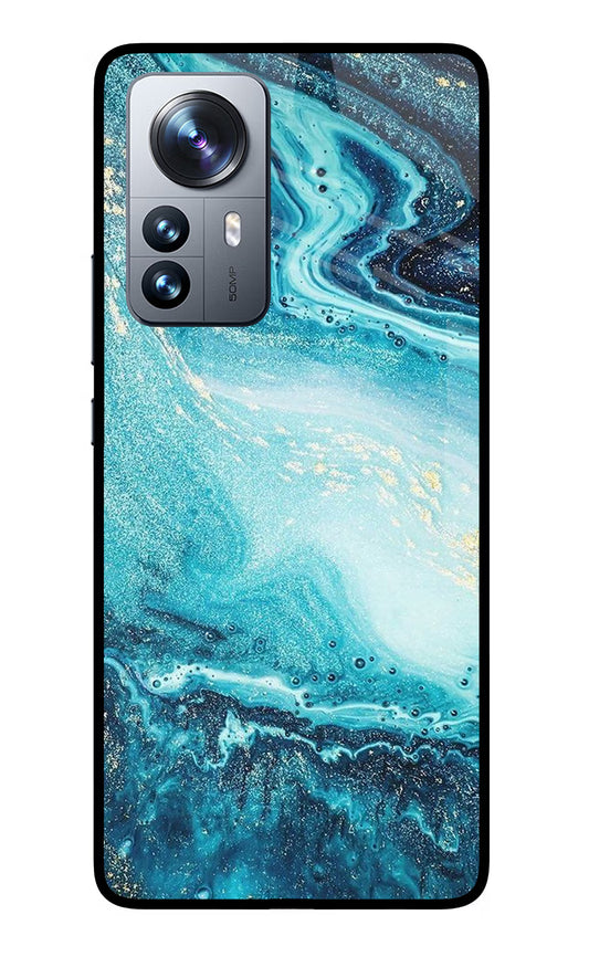 Blue Glitter Marble Mi 12 Pro 5G Glass Case
