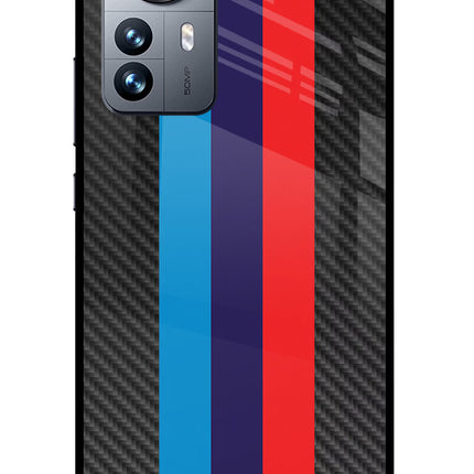 BMW Stripes Pattern Mi 12 Pro 5G Glass Case Back Cover by Casekaro