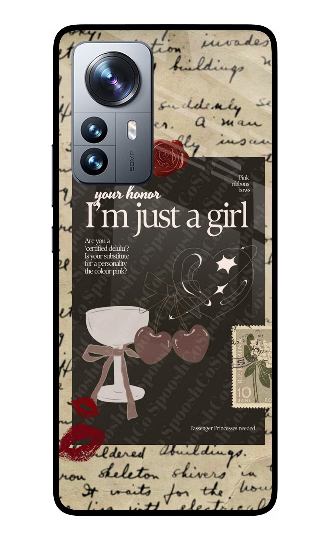 I am just a girl Mi 12 Pro 5G Glass Case Back Cover by Casekaro