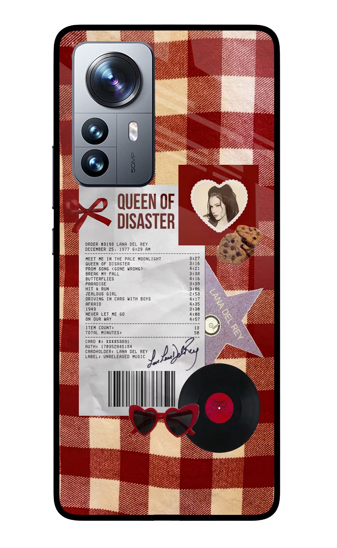 Queen of Disaster Mi 12 Pro 5G Glass Case Back Cover by Casekaro