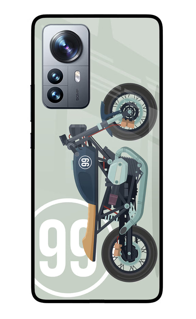 Classic Cafe Racer 99 Mi 12 Pro 5G Glass Case Back Cover by Casekaro
