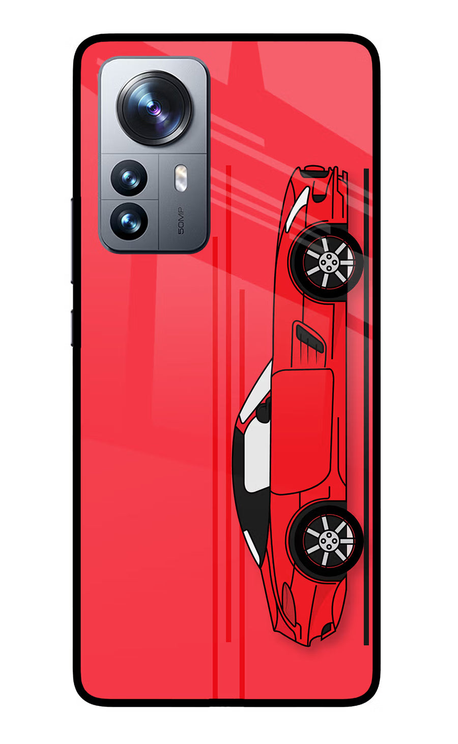 Red Velocity Mi 12 Pro 5G Back Cover, Glass case