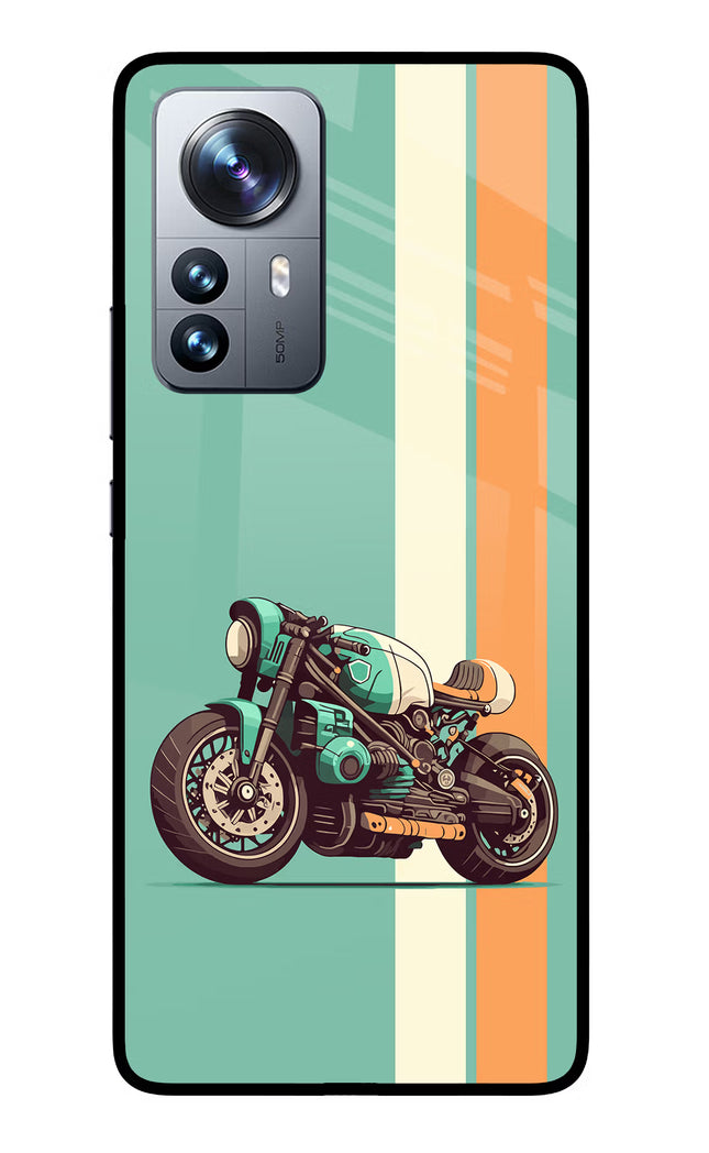 Striped Moto Drift Mi 12 Pro 5G Glass Case Back Cover by Casekaro