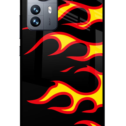 Side Sweep Flames Mi 12 Pro 5G Glass Case
