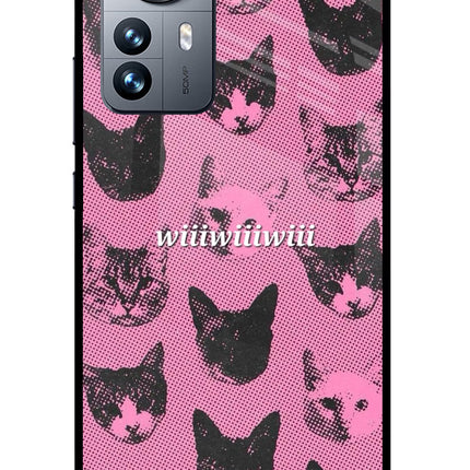 Pink Cats Mi 12 Pro 5G Glass Case