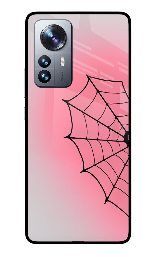 Pink Web Mi 12 Pro 5G Glass Case