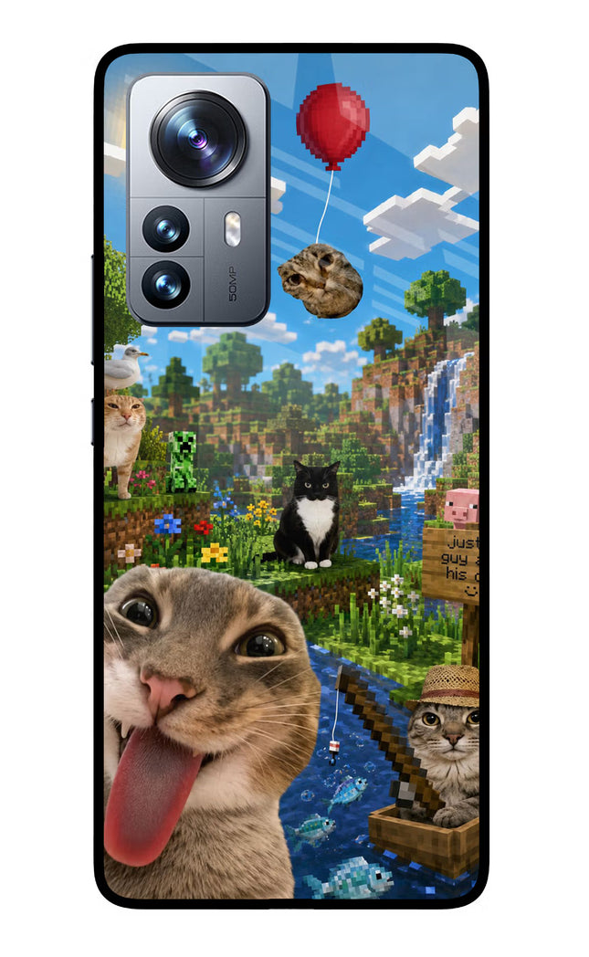 Minecraft Cat Chaos Mi 12 Pro 5G Glass Case