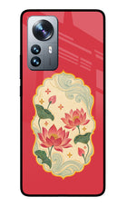 Pink Lotus Mi 12 Pro 5G Glass Case