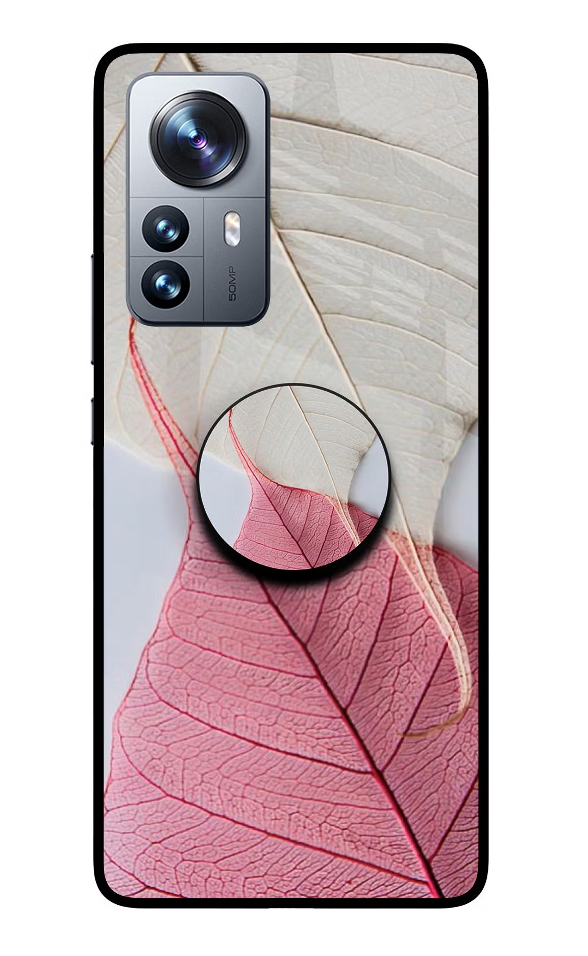 White Pink Leaf Mi 12 Pro 5G Pop Case by Casekaro