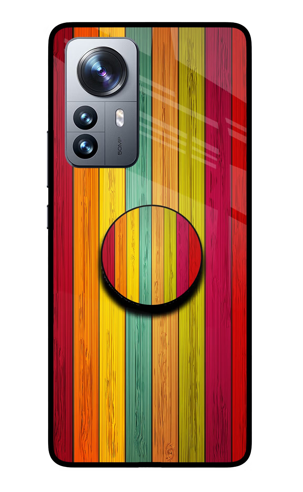 Multicolor Wooden Mi 12 Pro 5G Pop Case by Casekaro