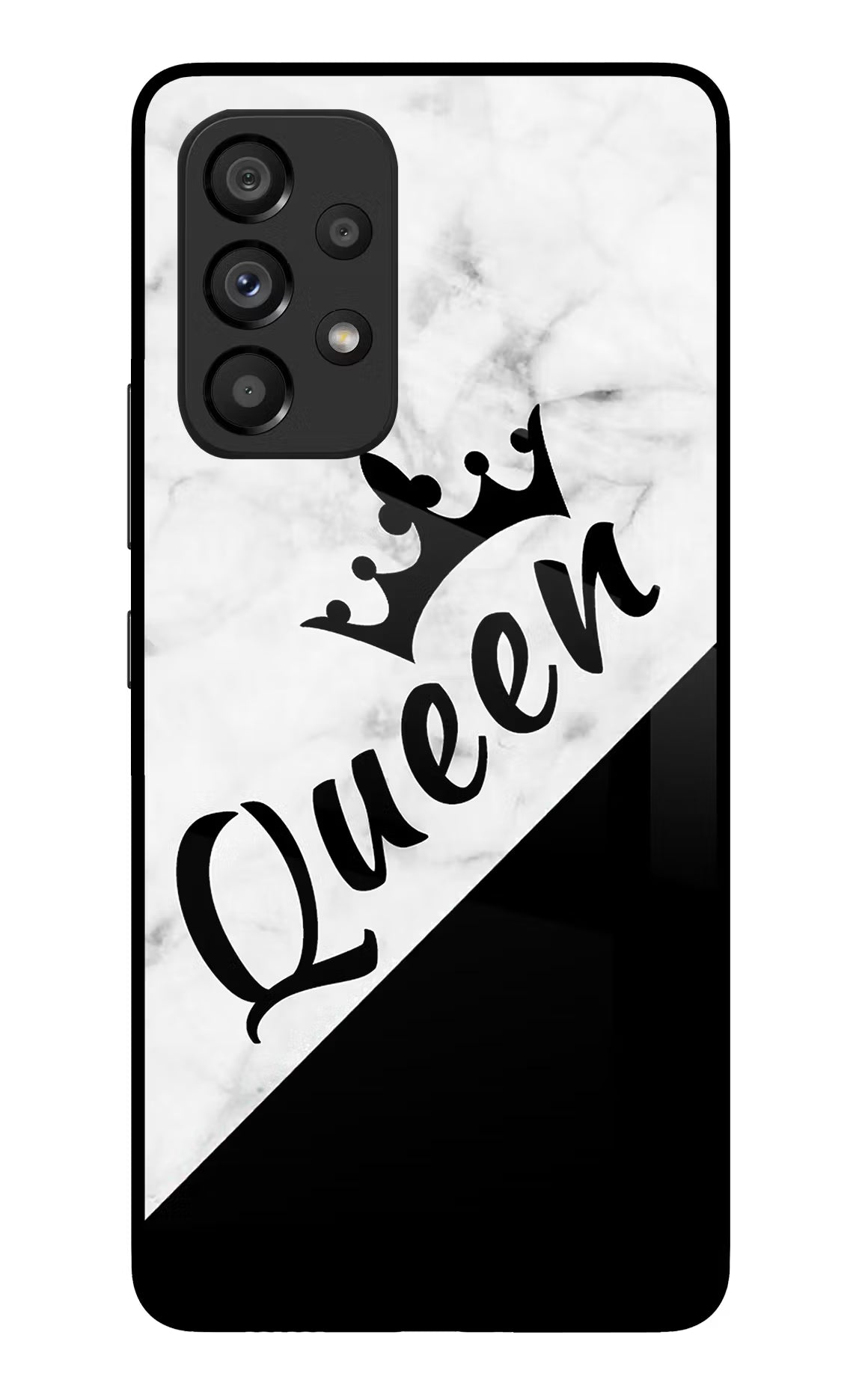 Queen Samsung A53 5G Glass Case Back Cover by Casekaro