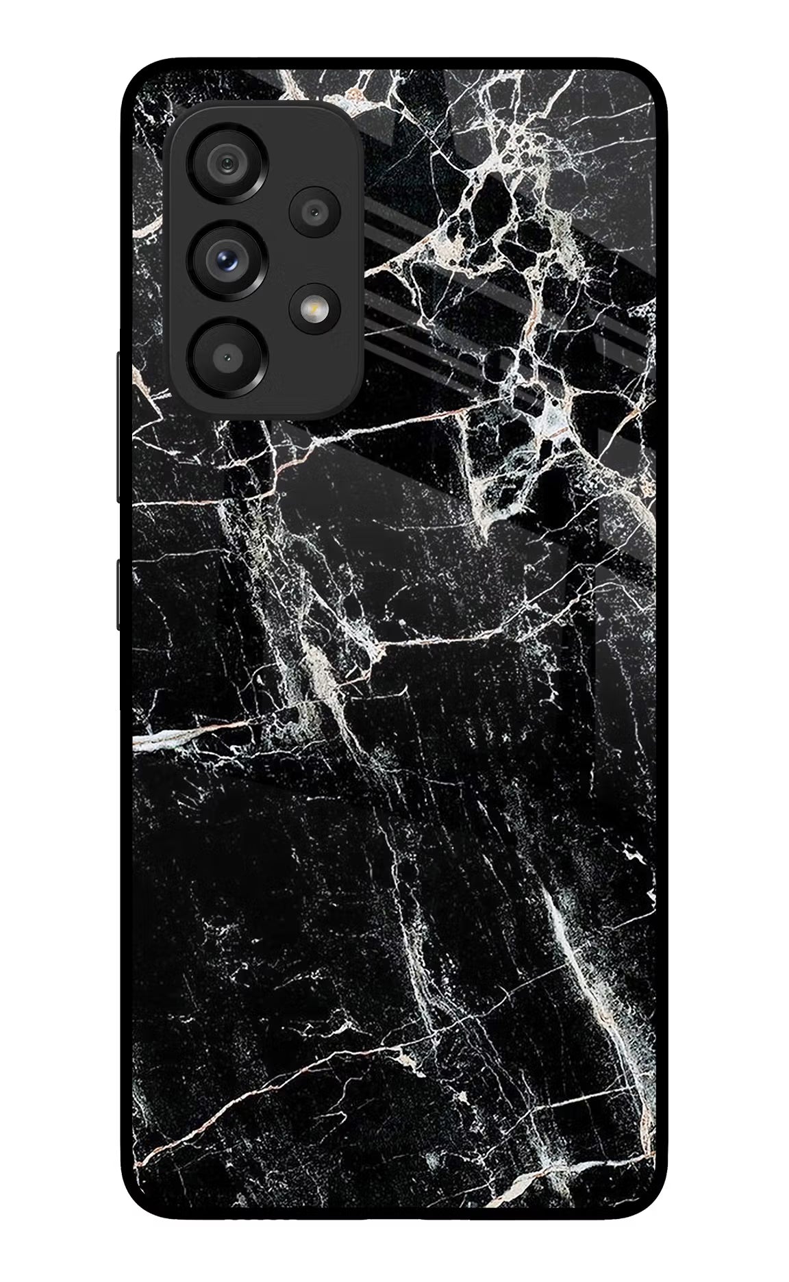 Black Marble Texture Samsung A53 5G Glass Case Back Cover by Casekaro