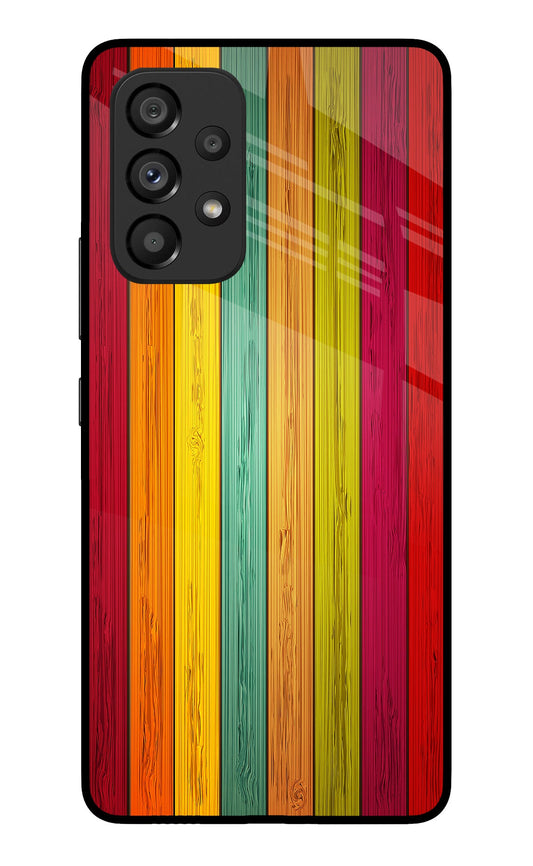 Multicolor Wooden Samsung A53 5G Glass Case