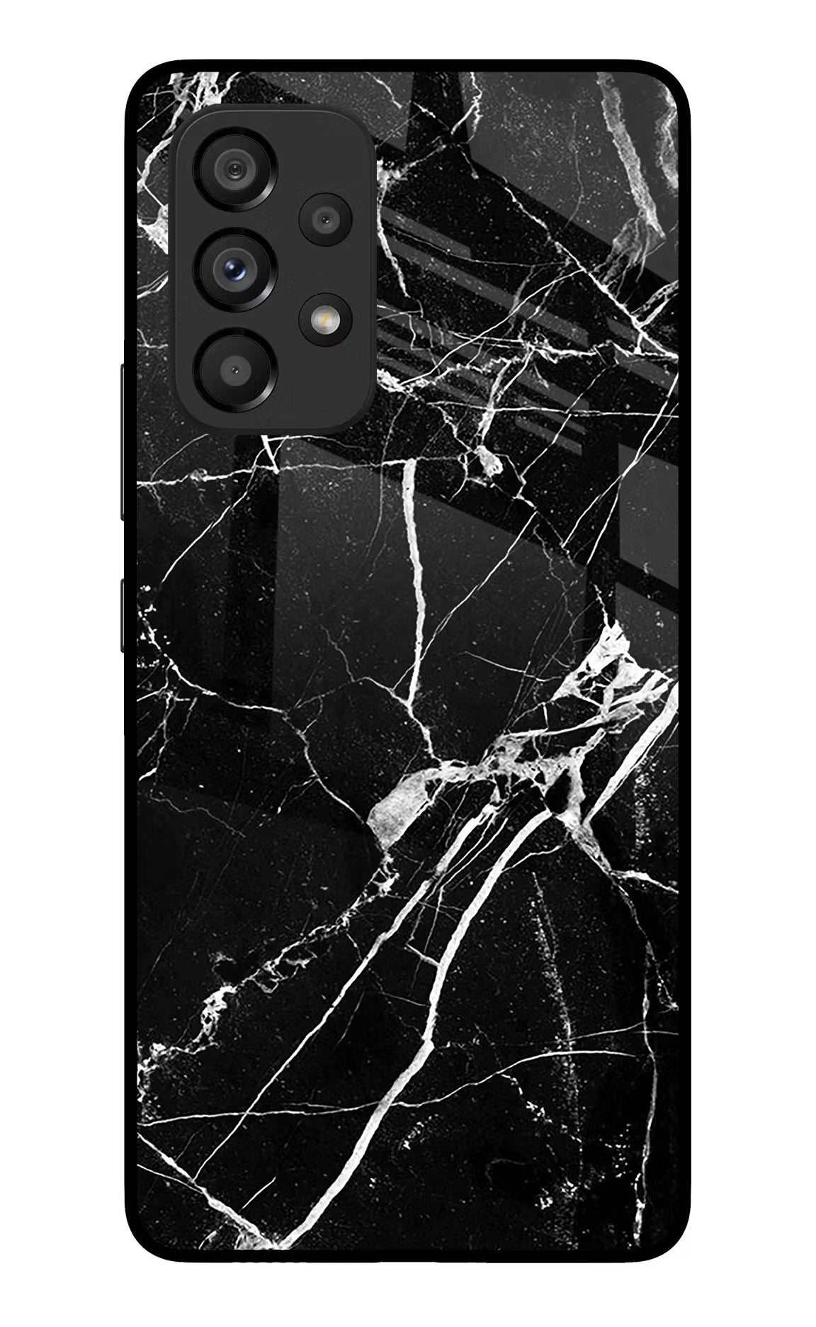 Black Marble Pattern Samsung A53 5G Glass Case Back Cover by Casekaro