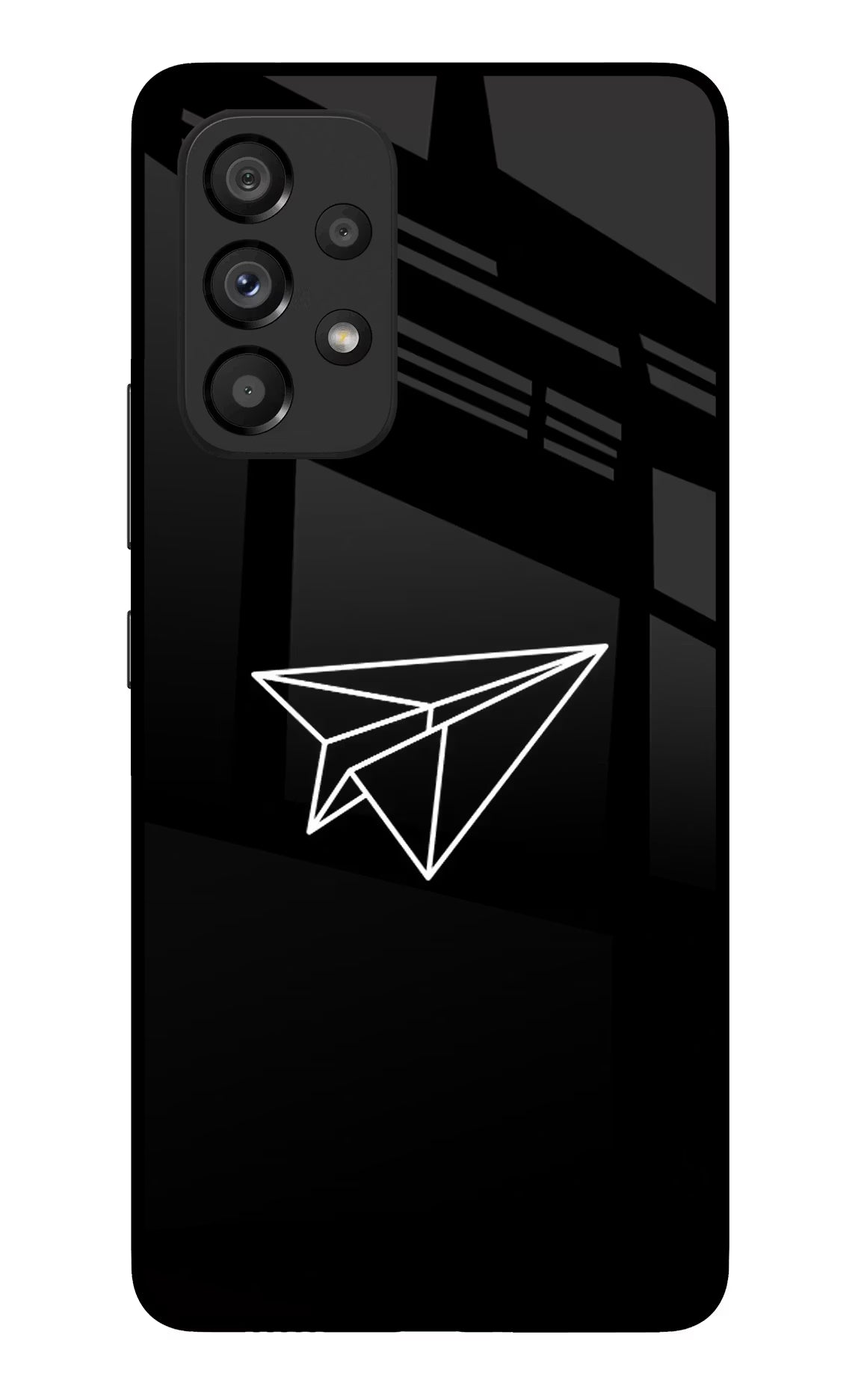 Paper Plane White Samsung A53 5G Glass Case Back Cover by Casekaro