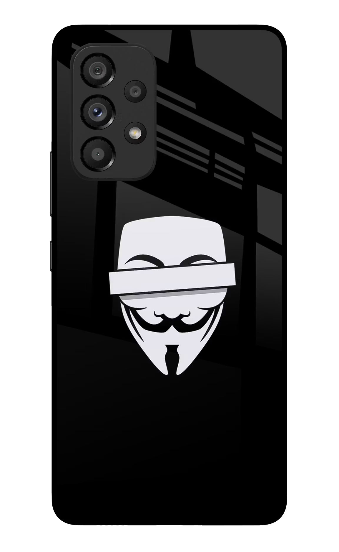 Anonymous Face Samsung A53 5G Glass Case Back Cover by Casekaro