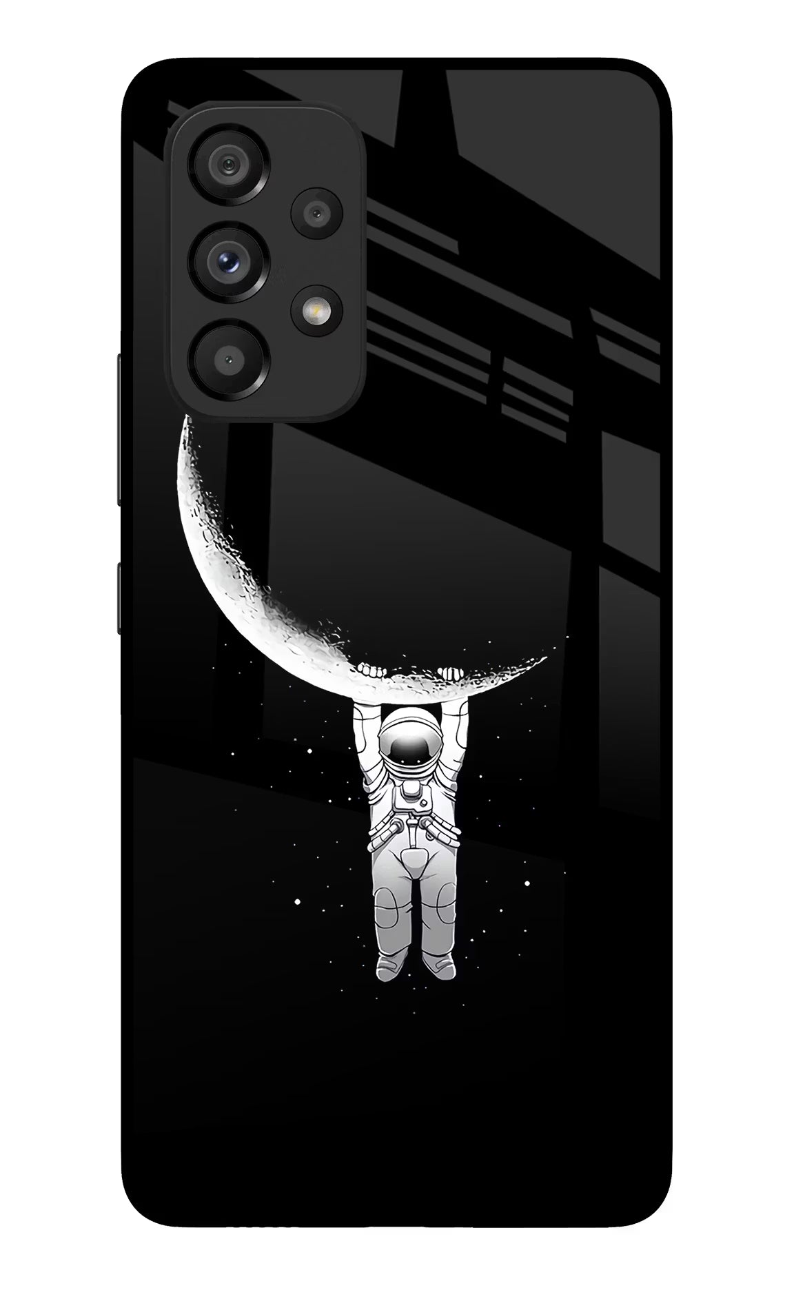 Moon Space Samsung A53 5G Glass Case Back Cover by Casekaro