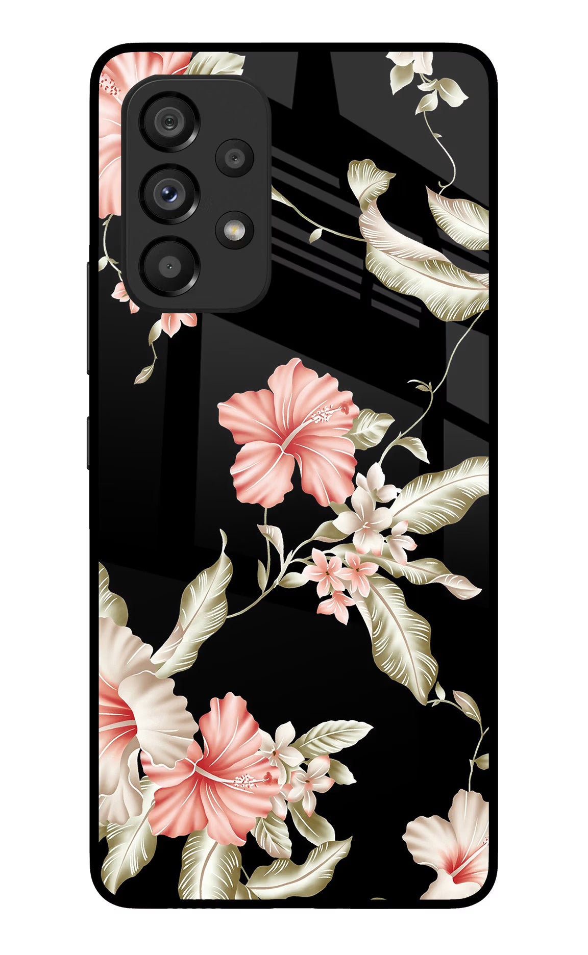Flowers Samsung A53 5G Glass Case Back Cover by Casekaro
