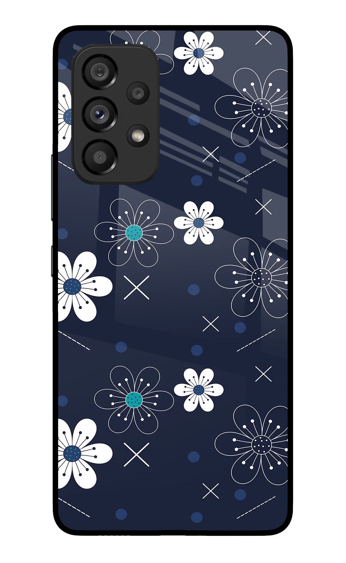 Flowers Samsung A53 5G Glass Case Back Cover by Casekaro