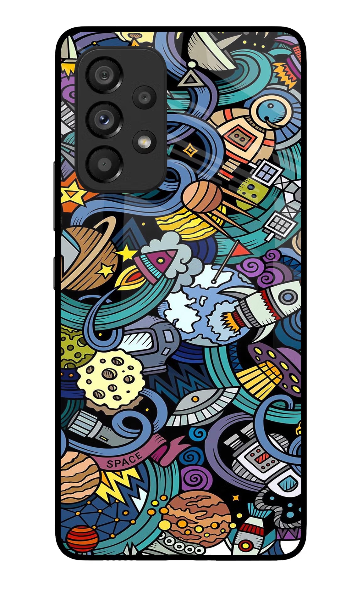 Space Abstract Samsung A53 5G Glass Case Back Cover by Casekaro